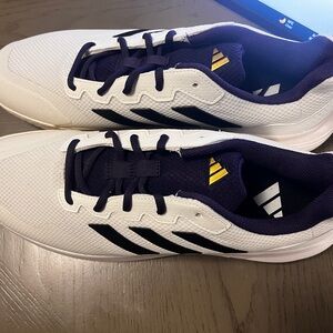 Adidas Men's White and Purple tennis shoes